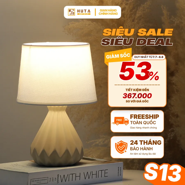 Đèn Ngủ Để Bàn HUTA Light For Life S13 Điều Chỉnh Độ Sáng, Ánh Sáng Vàng, Bảo Hành 24 Tháng