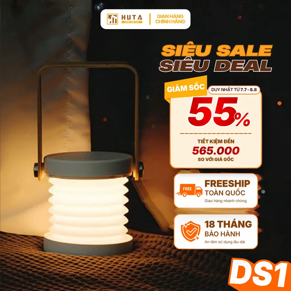 Đèn Bàn Đọc Sách HUTA Light For Life DS1 Đổi Kiểu Đa Dạng, Tăng Giảm 3 Mức Sáng, Decor Trang Trí