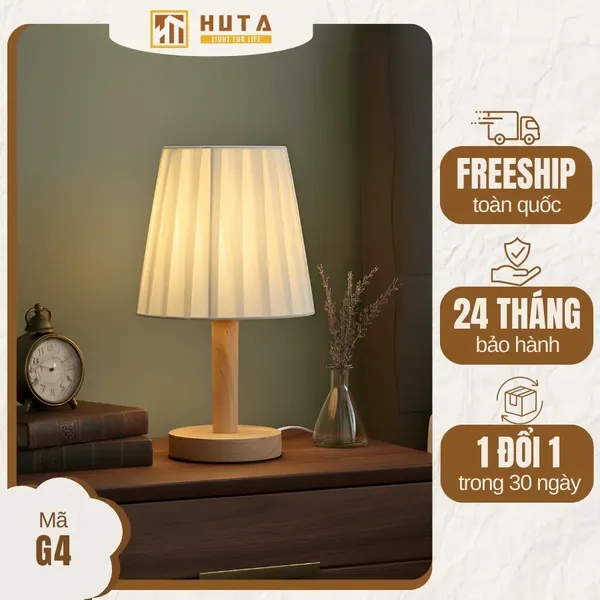 Đèn Ngủ Để Bàn HUTA Light For Life G4 Trang Trí Vintage, Điều Chỉnh Ánh Sáng Vàng