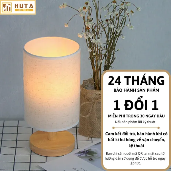 Đèn Ngủ Để Bàn HUTA Light For Life G1 Điều Chỉnh Độ Sáng, Ánh Sáng Vàng Ấm, Đầu Cắm 2 Chấu 220V