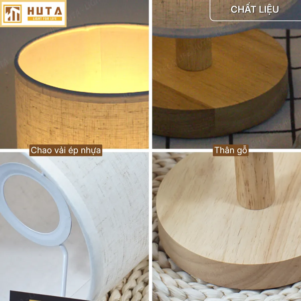 Đèn Ngủ Để Bàn HUTA Light For Life G1 Điều Chỉnh Độ Sáng, Ánh Sáng Vàng Ấm, Đầu Cắm 2 Chấu 220V