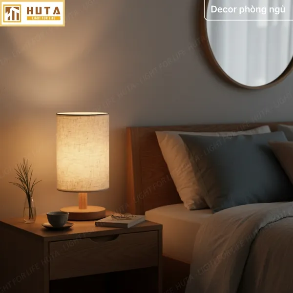 Đèn Ngủ Để Bàn HUTA Light For Life G1 Điều Chỉnh Độ Sáng, Ánh Sáng Vàng Ấm, Đầu Cắm 2 Chấu 220V