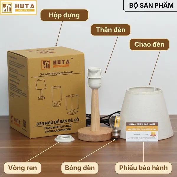 Đèn Ngủ Để Bàn HUTA Light For Life G2 Điều Chỉnh Độ Sáng, Ánh Sáng Vàng, Bảo Hành 24 Tháng