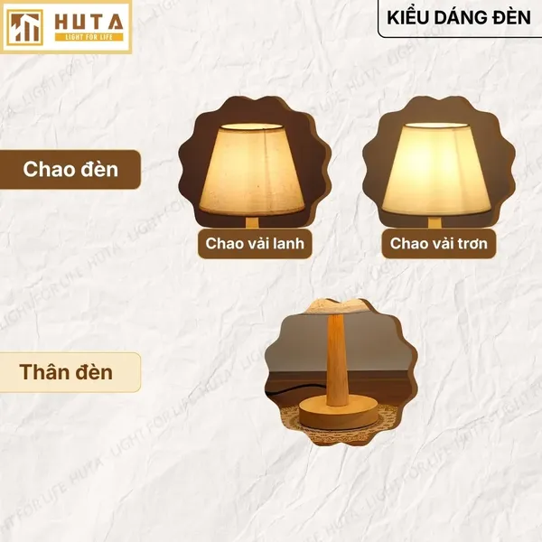 Đèn Ngủ Để Bàn HUTA Light For Life G2 Điều Chỉnh Độ Sáng, Ánh Sáng Vàng, Bảo Hành 24 Tháng