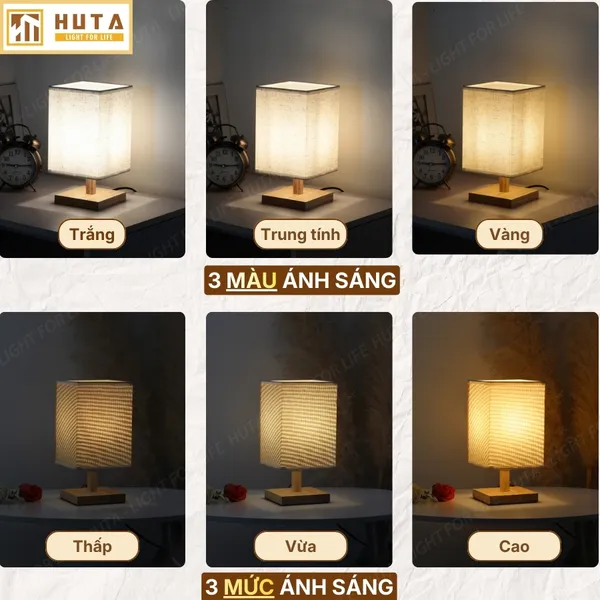 Đèn Ngủ Để Bàn HUTA Light For Life G3 Điều Chỉnh Độ Sáng, Đầu Cắm Điện 2 Chấu 220v