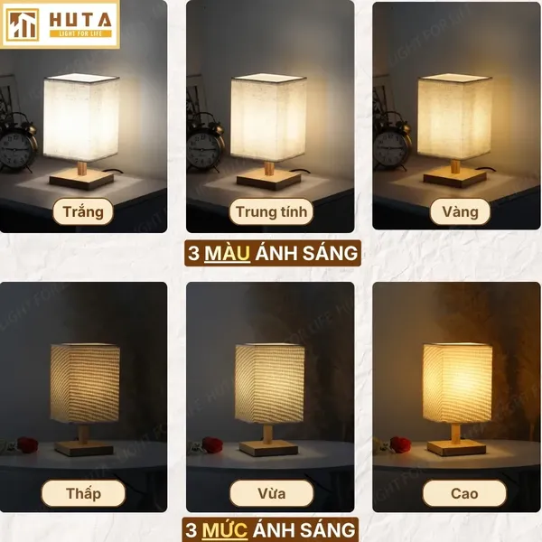 Đèn Ngủ Để Bàn HUTA Light For Life G3 Điều Chỉnh Độ Sáng, Đầu Cắm Điện 2 Chấu 220v
