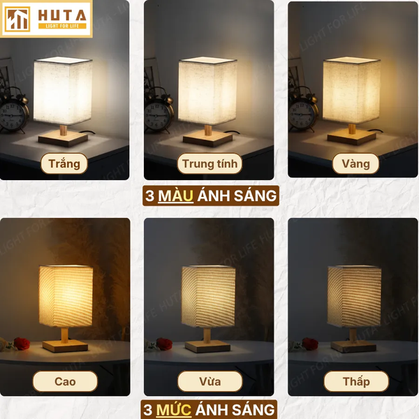 [COMBO 2] Đèn Ngủ Để Bàn HUTA Light For Life G3 Điều Chỉnh Độ Sáng, Ánh Sáng Vàng Dịu