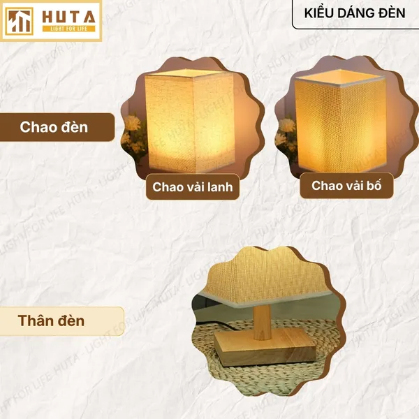 Đèn Ngủ Để Bàn HUTA Light For Life G3 Điều Chỉnh Độ Sáng, Đầu Cắm Điện 2 Chấu 220v