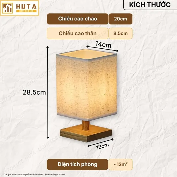 Đèn Ngủ Để Bàn HUTA Light For Life G3 Điều Chỉnh Độ Sáng, Đầu Cắm Điện 2 Chấu 220v