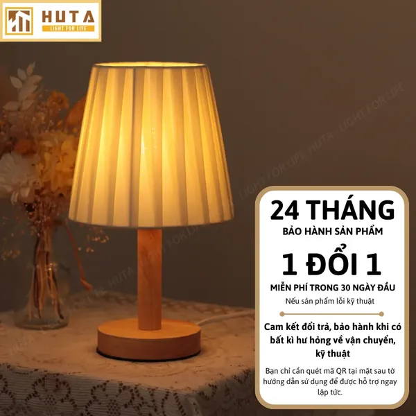 Đèn Ngủ Để Bàn HUTA Light For Life G4 Trang Trí Vintage, Điều Chỉnh Ánh Sáng Vàng
