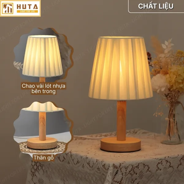 Đèn Ngủ Để Bàn HUTA Light For Life G4 Trang Trí Vintage, Điều Chỉnh Ánh Sáng Vàng