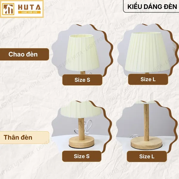 Đèn Ngủ Để Bàn HUTA Light For Life G4 Trang Trí Vintage, Điều Chỉnh Ánh Sáng Vàng