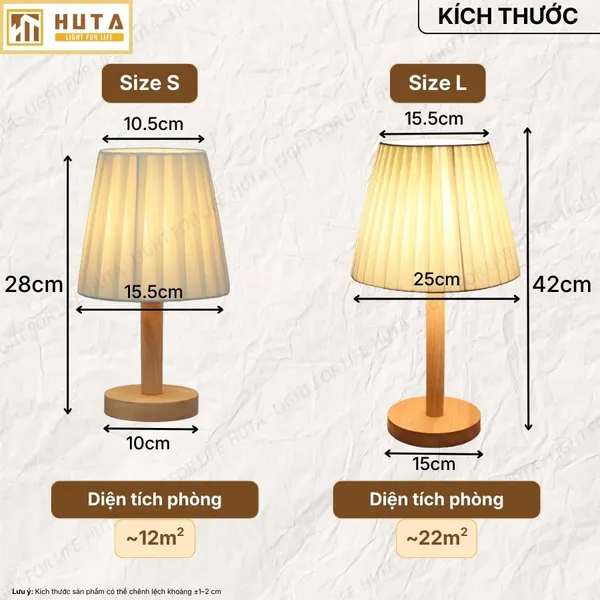 Đèn Ngủ Để Bàn HUTA Light For Life G4 Trang Trí Vintage, Điều Chỉnh Ánh Sáng Vàng