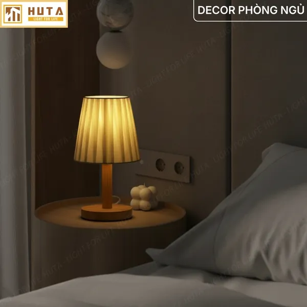 Đèn Ngủ Để Bàn HUTA Light For Life G4 Trang Trí Vintage, Điều Chỉnh Ánh Sáng Vàng
