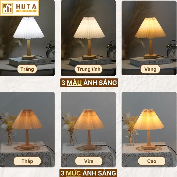 Đèn Ngủ Để Bàn HUTA Light For Life G5 Điều Chỉnh Độ Sáng, Bóng Led Sáng Vàng, Bảo Hành 24 Tháng  