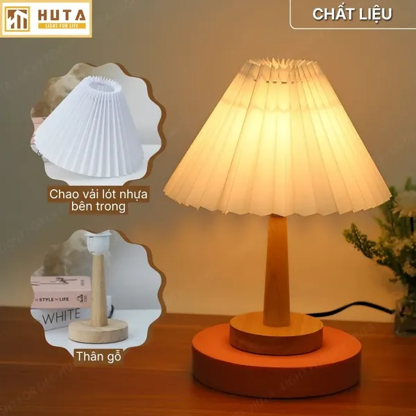 Đèn Ngủ Để Bàn HUTA Light For Life G5 Điều Chỉnh Độ Sáng, Bóng Led Sáng Vàng, Bảo Hành 24 Tháng  