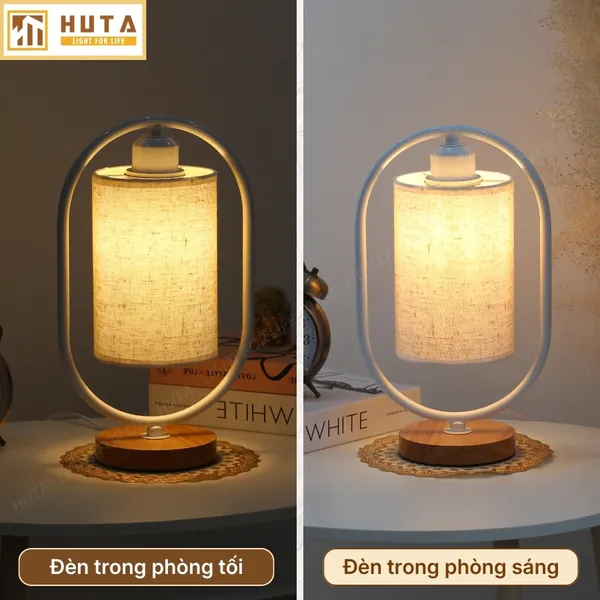 Đèn Ngủ Để Bàn Gỗ HUTA Light For Life G06 Điều Chỉnh Độ Sáng, Ánh Sáng Vàng, Bảo Hành 24 Tháng