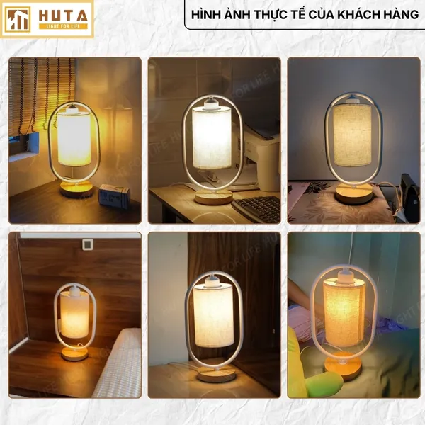 Đèn Ngủ Để Bàn Gỗ HUTA Light For Life G06 Điều Chỉnh Độ Sáng, Ánh Sáng Vàng, Bảo Hành 24 Tháng