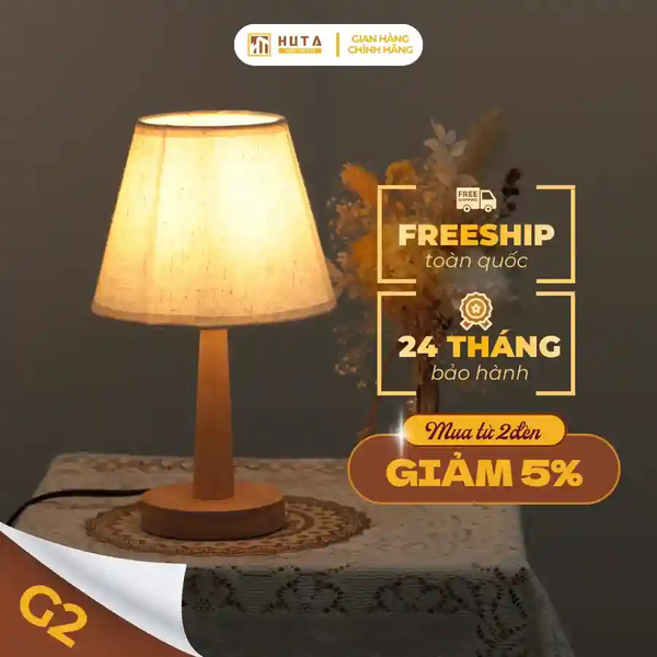 Đèn Ngủ Để Bàn HUTA Light For Life G2 Điều Chỉnh Độ Sáng, Ánh Sáng Vàng, Bảo Hành 24 Tháng