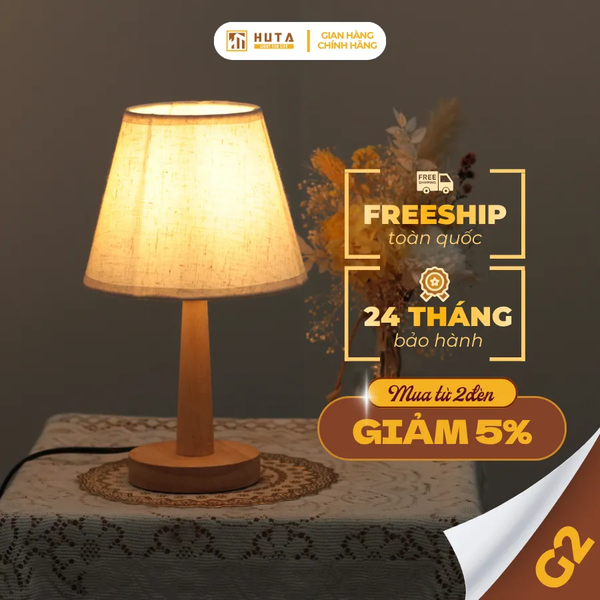 Đèn Ngủ Để Bàn HUTA Light For Life G2 Điều Chỉnh Độ Sáng, Ánh Sáng Vàng, Bảo Hành 24 Tháng