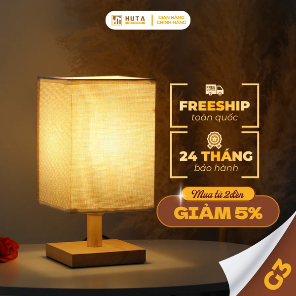 Đèn Ngủ Để Bàn HUTA Light For Life G3 Điều Chỉnh Độ Sáng, Đầu Cắm Điện 2 Chấu 220v