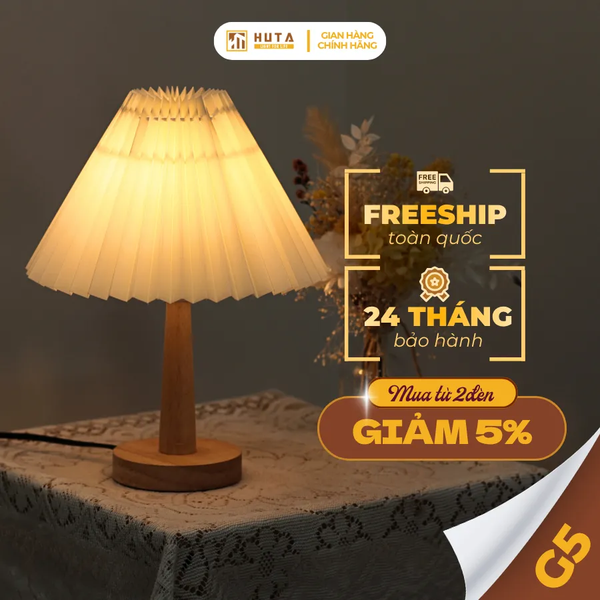 Đèn Ngủ Để Bàn HUTA Light For Life G5 Điều Chỉnh Độ Sáng, Bóng Led Sáng Vàng, Bảo Hành 24 Tháng  