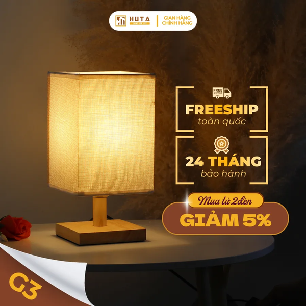 Đèn Ngủ Để Bàn HUTA Light For Life G3 Điều Chỉnh Độ Sáng, Đầu Cắm Điện 2 Chấu 220v