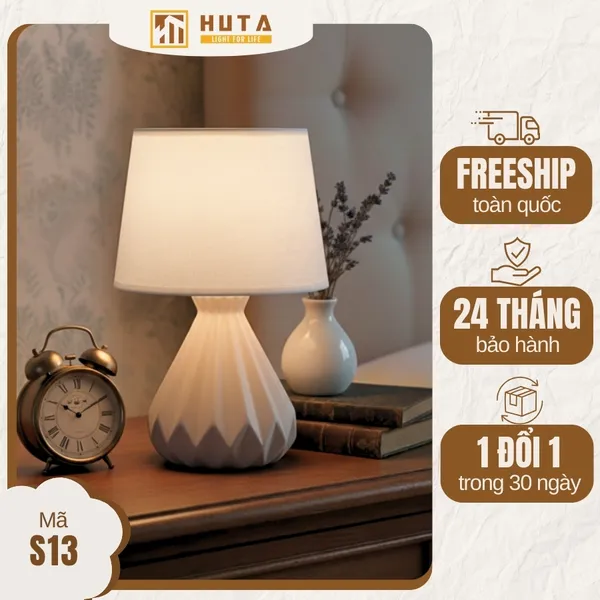 Đèn Ngủ Để Bàn HUTA Light For Life S13 Điều Chỉnh Độ Sáng, Ánh Sáng Vàng, Bảo Hành 24 Tháng