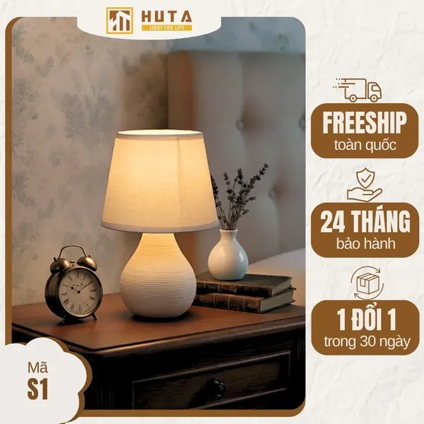 Đèn Ngủ Để Bàn HUTA Light For Life S1 Điều Chỉnh Độ Sáng, Ánh Sáng Vàng, Bảo Hành 24 Tháng