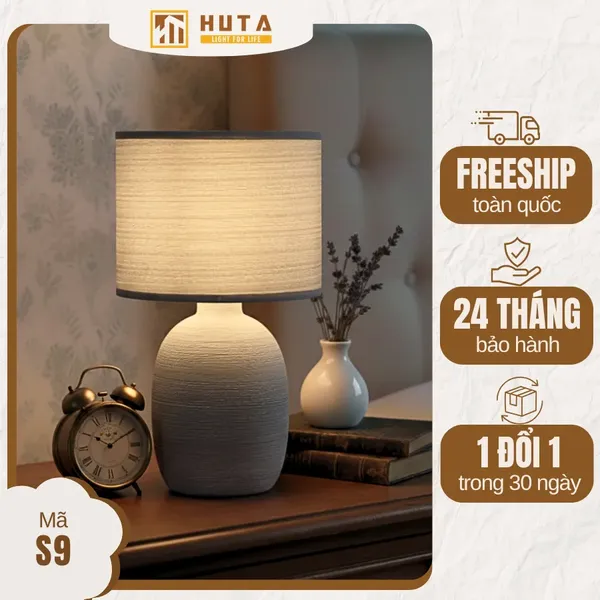 Đèn Ngủ Để Bàn Xếp Ly HUTA Light For Life S9, Điều Chỉnh Độ Sáng, Decor Phòng Ngủ