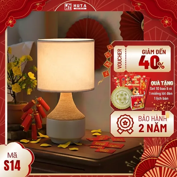 Đèn Ngủ Để Bàn HUTA Light For Life S14 Ánh Sáng Vàng, Điều Chỉnh Độ Sáng, Bảo Hành 24 Tháng