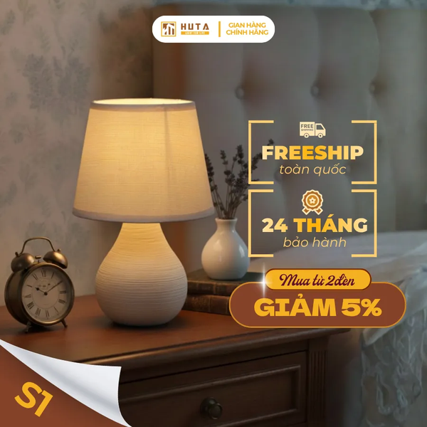 Đèn Ngủ Để Bàn HUTA Light For Life S1 Điều Chỉnh Độ Sáng, Ánh Sáng Vàng, Bảo Hành 24 Tháng