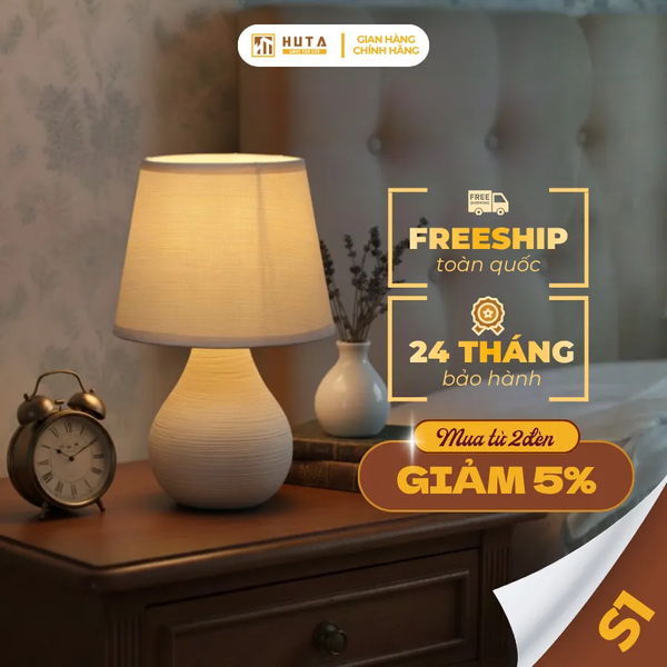 Đèn Ngủ Để Bàn HUTA Light For Life S1 Điều Chỉnh Độ Sáng, Ánh Sáng Vàng, Bảo Hành 24 Tháng