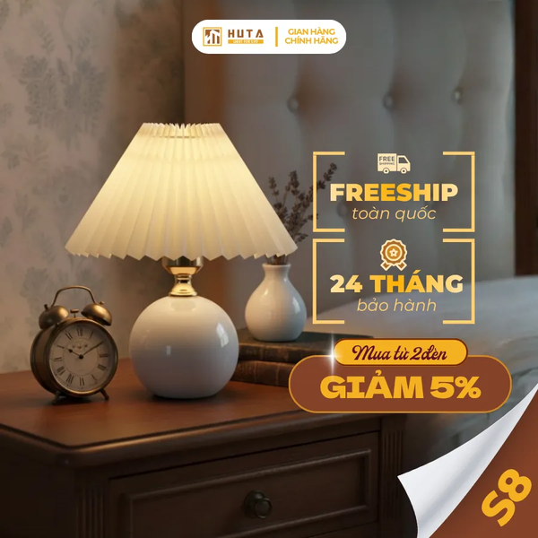 Đèn Ngủ Để Bàn HUTA Light For Life S8 Ánh Sáng Vàng, Tiết Kiệm Điện, Bảo Hành 24 tháng