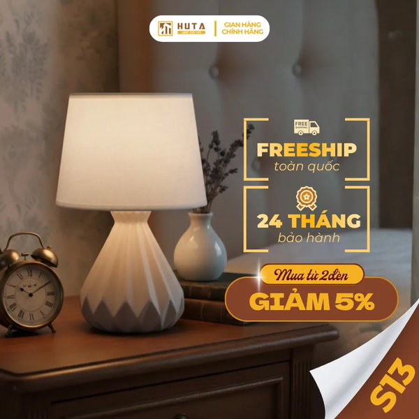 Đèn Ngủ Để Bàn HUTA Light For Life S13 Điều Chỉnh Độ Sáng, Ánh Sáng Vàng, Bảo Hành 24 Tháng