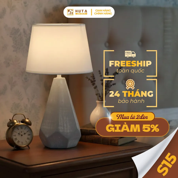 Đèn Ngủ Để Bàn HUTA Light For Life S15 Sang Trọng Trang Trí Phòng Ngủ, Điều Chỉnh Độ Sáng