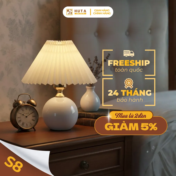 Đèn Ngủ Để Bàn HUTA Light For Life S8 Ánh Sáng Vàng, Tiết Kiệm Điện, Bảo Hành 24 tháng