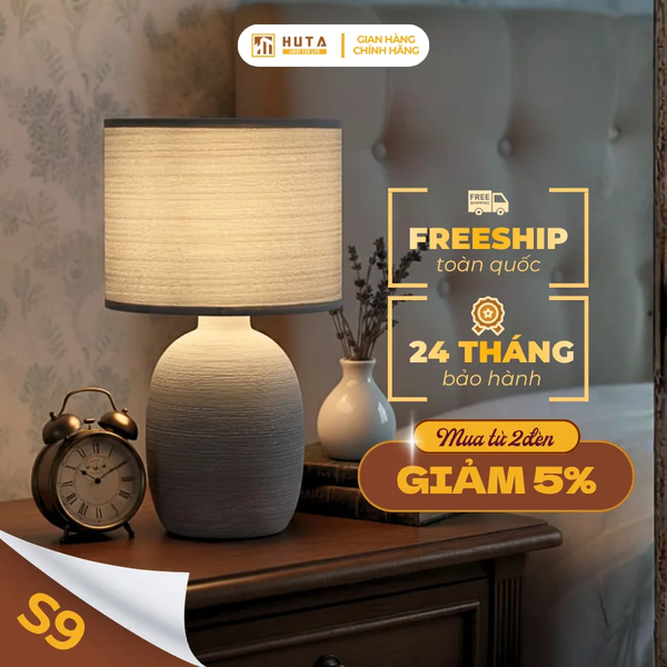 Đèn Ngủ Để Bàn Xếp Ly HUTA Light For Life S9, Điều Chỉnh Độ Sáng, Decor Phòng Ngủ