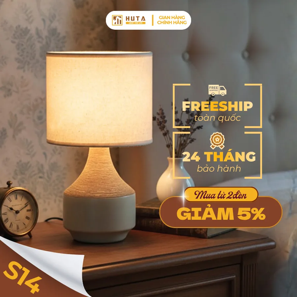Đèn Ngủ Để Bàn HUTA Light For Life S14 Ánh Sáng Vàng, Điều Chỉnh Độ Sáng, Bảo Hành 24 Tháng