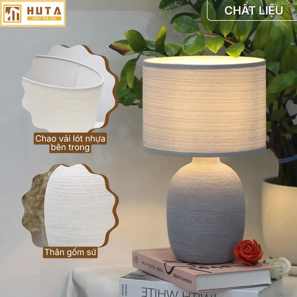 Đèn Ngủ Để Bàn Xếp Ly HUTA Light For Life S9, Điều Chỉnh Độ Sáng, Decor Phòng Ngủ