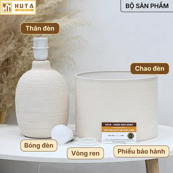 Đèn Ngủ Để Bàn Xếp Ly HUTA Light For Life S9, Điều Chỉnh Độ Sáng, Decor Phòng Ngủ