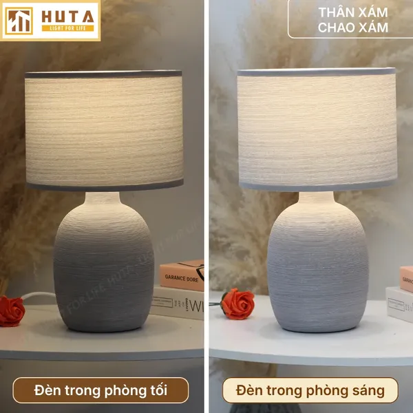 Đèn Ngủ Để Bàn Xếp Ly HUTA Light For Life S9, Điều Chỉnh Độ Sáng, Decor Phòng Ngủ