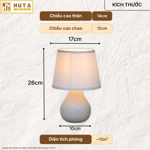 Đèn Ngủ Để Bàn HUTA Light For Life S1 Điều Chỉnh Độ Sáng, Ánh Sáng Vàng, Bảo Hành 24 Tháng