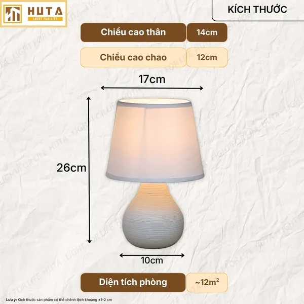 Đèn Ngủ Để Bàn HUTA Light For Life S1 Điều Chỉnh Độ Sáng, Ánh Sáng Vàng, Bảo Hành 24 Tháng