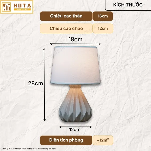 Đèn Ngủ Để Bàn HUTA Light For Life S13 Điều Chỉnh Độ Sáng, Ánh Sáng Vàng, Bảo Hành 24 Tháng