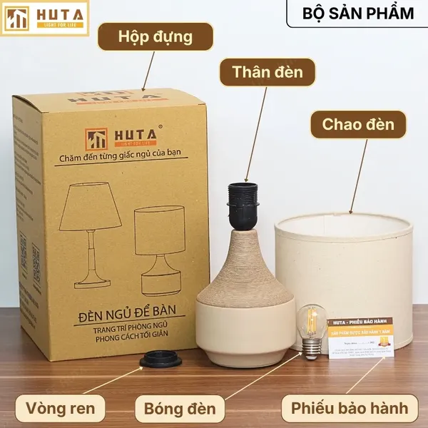 Đèn Ngủ Để Bàn HUTA Light For Life S14 Ánh Sáng Vàng, Điều Chỉnh Độ Sáng, Bảo Hành 24 Tháng
