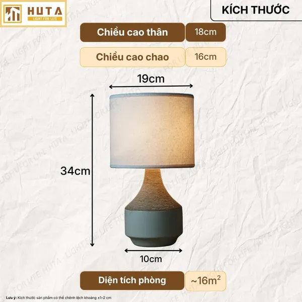 Đèn Ngủ Để Bàn HUTA Light For Life S14 Ánh Sáng Vàng, Điều Chỉnh Độ Sáng, Bảo Hành 24 Tháng