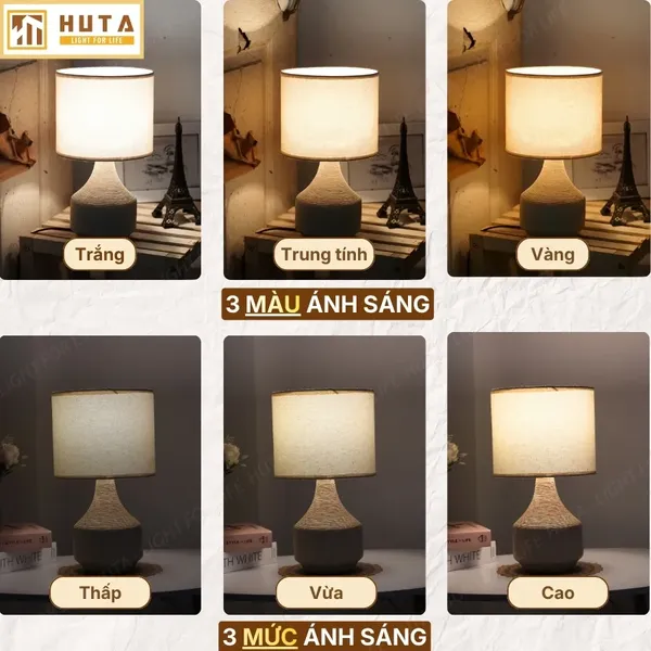 Đèn Ngủ Để Bàn HUTA Light For Life S14 Ánh Sáng Vàng, Điều Chỉnh Độ Sáng, Bảo Hành 24 Tháng