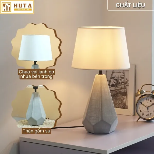 Đèn Ngủ Để Bàn HUTA Light For Life S15 Sang Trọng Trang Trí Phòng Ngủ, Điều Chỉnh Độ Sáng