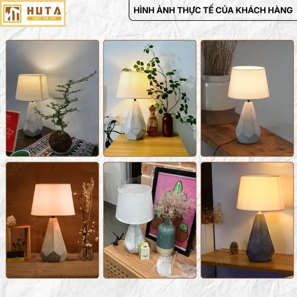Đèn Ngủ Để Bàn HUTA Light For Life S15 Sang Trọng Trang Trí Phòng Ngủ, Điều Chỉnh Độ Sáng